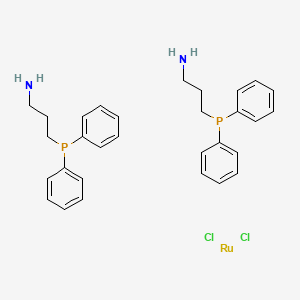 molecular formula C30H36Cl2N2P2Ru B6336345 二氯双[3-(二苯基膦基)丙胺]钌(II)，97% CAS No. 1196467-26-1