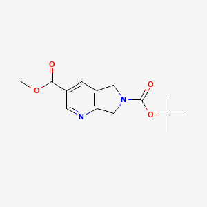 molecular formula C14H18N2O4 B6336534 5,7-Dihydro-pyrrolo[3,4-b]pyridine-3,6-dicarboxylic acid 6-t-butyl ester 3-methyl ester CAS No. 1206250-78-3