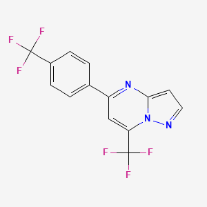 molecular formula C14H7F6N3 B6336613 7-(Trifluoromethyl)-5-(4-(trifluoromethyl)phenyl)pyrazolo[1,5-a]pyrimidine CAS No. 911112-16-8