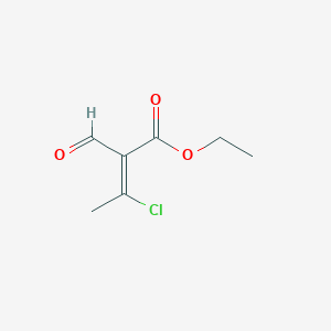 molecular formula C7H9ClO3 B6336659 (Z)-3-Chloro-2-formyl-but-2-enoic acid ethyl ester;  95% CAS No. 31357-78-5