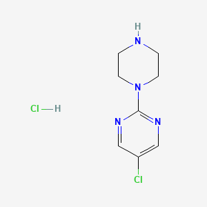 molecular formula C8H12Cl2N4 B6336681 5-氯-2-(哌嗪-1-基)嘧啶盐酸盐 CAS No. 1420985-48-3