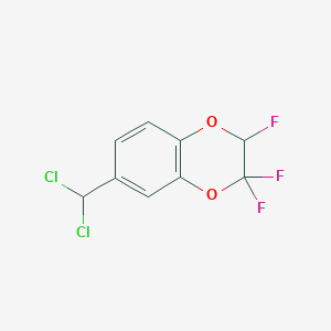 molecular formula C9H5Cl2F3O2 B6336700 2,3,3-Trifluoro-2,3-dihydro-6-dichloromethyl-1,4-benzodioxin, 96% CAS No. 1357626-54-0