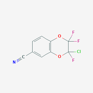 molecular formula C9H3ClF3NO2 B6336719 3-Chloro-2,2,3-trifluoro-1,4-benzodioxane-6-carbonitrile, 97% CAS No. 1357624-17-9