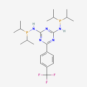 molecular formula C22H34F3N5P2 B6336820 N2,N4-Bis(diisopropylphosphino)-6-[4-(trifluoromethyl)phenyl]-1,3,5-triazine-2,4-diamine CAS No. 1510845-72-3