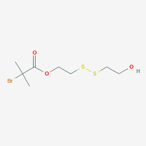molecular formula C8H15BrO3S2 B6336825 2-[(2-Hydroxyethyl)disulfanyl]ethyl 2-Bromo-2-methylpropionate, 95% CAS No. 1228427-76-6