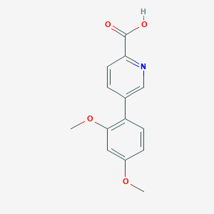 molecular formula C14H13NO4 B6336853 5-(2,4-Dimethoxyphenyl)picolinic acid, 95% CAS No. 1242339-05-4