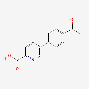 molecular formula C14H11NO3 B6336865 5-(4-Acetylphenyl)picolinic acid, 95% CAS No. 1242339-04-3