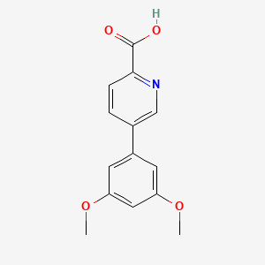 molecular formula C14H13NO4 B6336882 5-(3,5-Dimethoxyphenyl)picolinic acid, 95% CAS No. 1242339-00-9
