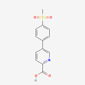 molecular formula C13H11NO4S B6336883 5-(4-Methylsulfonylphenyl)picolinic acid, 95% CAS No. 1242339-97-4