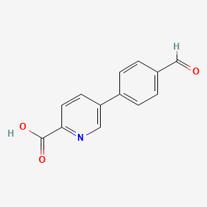 molecular formula C13H9NO3 B6336890 5-(4-甲酰苯基)吡啶-2-甲酸，95% CAS No. 566198-33-2