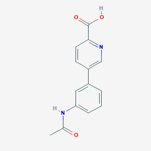 molecular formula C14H12N2O3 B6336894 5-(3-Acetylaminophenyl)picolinic acid, 95% CAS No. 1242339-07-6