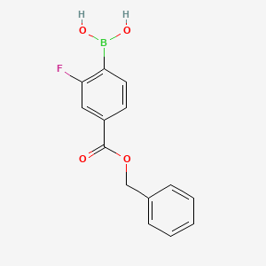 molecular formula C14H12BFO4 B6336943 4-Benzyloxycarbonyl-2-fluorobenzeneboronic acid, 97% CAS No. 2096336-07-9