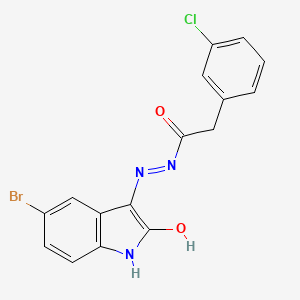 5-Bromo-3-(2-(3-chlorophenyl)acetylhydrazidyl)-2-oxoindoline