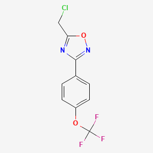 molecular formula C10H6ClF3N2O2 B6336987 5-(Chloromethyl)-3-[4-(trifluoromethoxy)phenyl]-1,2,4-oxadiazole CAS No. 942031-21-2