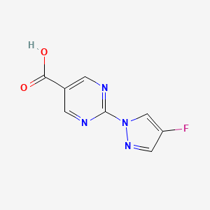 molecular formula C8H5FN4O2 B6337038 2-(4-Fluoro-1H-pyrazol-1-yl)pyrimidine-5-carboxylic acid CAS No. 1447607-77-3