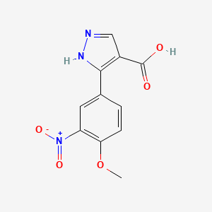 molecular formula C11H9N3O5 B6337044 5-(4-Methoxy-3-nitrophenyl)-1H-pyrazole-4-carboxylic acid CAS No. 1266484-49-4