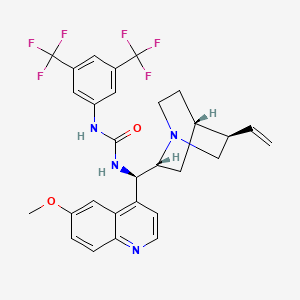 molecular formula C29H28F6N4O2 B6337146 N-[3,5-Bis(trifluoromethyl)phenyl]-N'-[(9R)-6'-methoxycinchonan-9-yl]urea, 95%, (99% ee) CAS No. 1326239-56-8