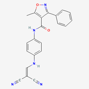 molecular formula C21H15N5O2 B6337147 N-(4-((2,2-dinitrilovinyl)amino)phenyl)(5-methyl-3-phenylisoxazol-4-yl)formamide CAS No. 1024368-24-8
