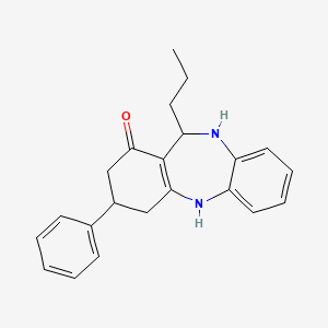 molecular formula C22H24N2O B6337164 2,10-Diaza-5-phenyl-9-propyltricyclo[9.4.0.0<3,8>]pentadeca-1(11),3(8),12,14-tetraen-7-one CAS No. 1024396-47-1
