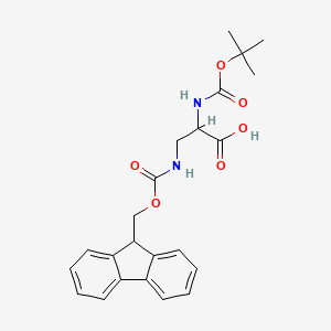 molecular formula C23H26N2O6 B6337184 Boc-N3-Fmoc-D-2,3-diaminopropionic acid (Boc-DL-Dap(Fmoc)-OH) CAS No. 159002-16-1
