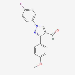 molecular formula C17H13FN2O2 B6337244 1-(4-Fluorophenyl)-3-(4-methoxyphenyl)-1H-pyrazole-4-carbaldehyde CAS No. 618098-60-5