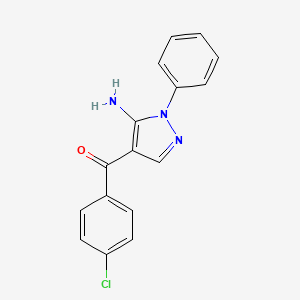 molecular formula C16H12ClN3O B6337261 (5-Amino-1-phenyl-1H-pyrazol-4-yl)(4-chlorophenyl)methanone CAS No. 54606-38-1
