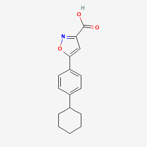 molecular formula C16H17NO3 B6337272 5-(4-Cyclohexylphenyl)-1,2-oxazole-3-carboxylic acid CAS No. 1105637-19-1