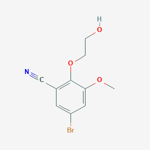 molecular formula C10H10BrNO3 B6337286 5-Bromo-2-(2-hydroxyethoxy)-3-methoxy-benzonitrile CAS No. 885952-72-7