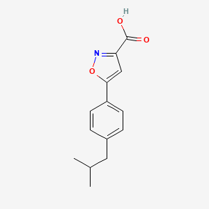 molecular formula C14H15NO3 B6337294 5-[4-(2-Methylpropyl)phenyl]-1,2-oxazole-3-carboxylic acid CAS No. 1159980-78-5