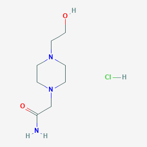 molecular formula C8H18ClN3O2 B6337306 2-[4-(2-Hydroxyethyl)-1-piperazinyl]acetamide hydrochloride CAS No. 1159695-12-1