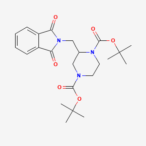 molecular formula C23H31N3O6 B6337355 2-[(1,3-Dihydro-1,3-dioxo-2H-isoindol-2-yl)methyl]-1,4-piperazinedicarboxylic acid 1,4-bis(1,1-dimethylethyl) ester CAS No. 1256815-06-1