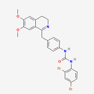 3-(2,4-Dibromophenyl)-1-(4-((6,7-dimethoxy(3,4-dihydroisoquinolyl))methyl)phenyl)urea