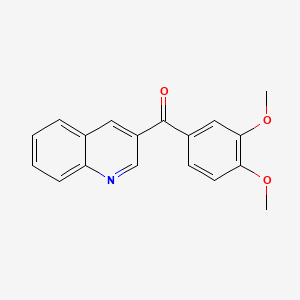 molecular formula C18H15NO3 B6337474 4-(3,4-Dimethoxybenzoyl)quinoline;  97% CAS No. 1187164-00-6