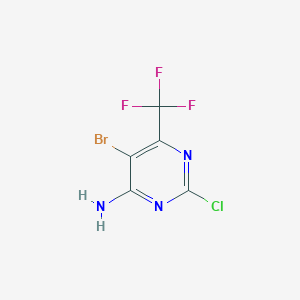 molecular formula C5H2BrClF3N3 B6337522 5-Bromo-2-chloro-6-(trifluoromethyl)pyrimidin-4-amine CAS No. 1823954-38-6