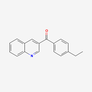 molecular formula C18H15NO B6337592 4-(4-Ethylbenzoyl)quinoline;  97% CAS No. 1184711-21-4