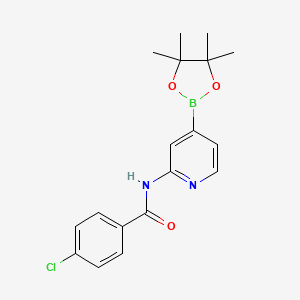 molecular formula C18H20BClN2O3 B6337748 2-(4-Chlorobenzamido)pyridine-4-boronic acid pinacol ester CAS No. 2096341-36-3