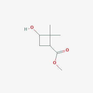 molecular formula C8H14O3 B6337824 Methyl 2,2-dimethyl-3-hydroxycyclobutanecarboxylate CAS No. 1392804-27-1