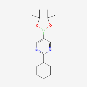 molecular formula C16H25BN2O2 B6337839 2-Cyclohexylpyrimidine-5-boronic acid, pinacol ester CAS No. 1402166-11-3