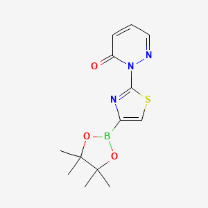 molecular formula C13H16BN3O3S B6337843 2-[Pyridazin-3(2H)-one]thiazole-4-boronic acid pinacol ester CAS No. 2096333-22-9
