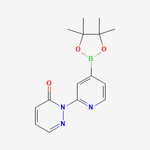 molecular formula C15H18BN3O3 B6337845 2-[Pyridazin-3(2H)-one]pyridine-4-boronic acid pinacol ester CAS No. 2096337-68-5