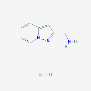 molecular formula C8H10ClN3 B6337908 盐酸吡唑并[1,5-a]吡啶-2-基甲胺，95% CAS No. 1187931-45-8