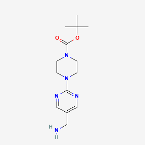 molecular formula C14H23N5O2 B6337911 1-Boc-4-[5-(Aminomethyl)-2-pyrimidyl]piperazine CAS No. 944899-79-0