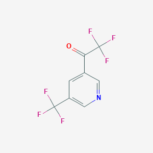 molecular formula C8H3F6NO B6337941 3-(Trifluoroacetyl)-5-(trifluoromethyl)pyridine, 97% CAS No. 1060802-00-7