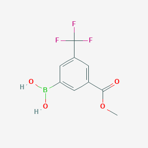 molecular formula C9H8BF3O4 B6338022 3-(Methoxycarbonyl)-5-(trifluoromethyl)phenylboronic acid CAS No. 1360771-83-0