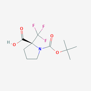 molecular formula C11H16F3NO4 B6338029 (S)-1-(t-Butoxycarbonyl)-2-(trifluoromethyl)pyrrolidine-2-carboxylic acid CAS No. 1393524-23-6