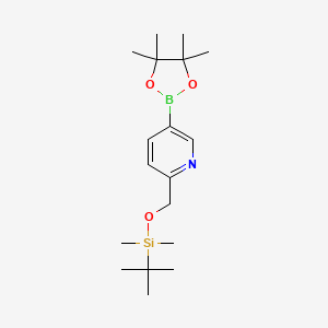 molecular formula C18H32BNO3Si B6338074 6-([(tert-Butyldimethylsilyl)oxy]methyl)pyridine-3-boronic acid pinacol ester CAS No. 1351378-73-8