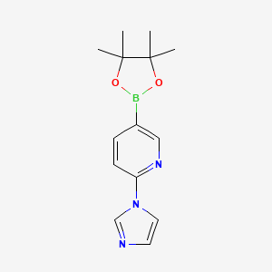 molecular formula C14H18BN3O2 B6338077 6-(1H-Imidazol-1-yl)pyridine-3-boronic acid pinacol ester CAS No. 2096337-09-4