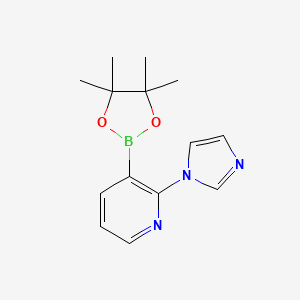 molecular formula C14H18BN3O2 B6338197 2-(1H-Imidazol-1-yl)pyridine-3-boronic acid pinacol ester CAS No. 2096341-33-0