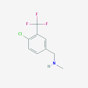 1-(4-Chloro-3-(trifluoromethyl)phenyl)-N-methylmethanamine;  95%