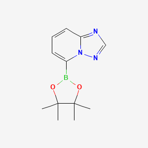 molecular formula C12H16BN3O2 B6338221 5-(4,4,5,5-四甲基-1,3,2-二氧杂硼环丁烷-2-基)[1,2,4]三唑并[1,5-a]吡啶 CAS No. 2009345-74-6